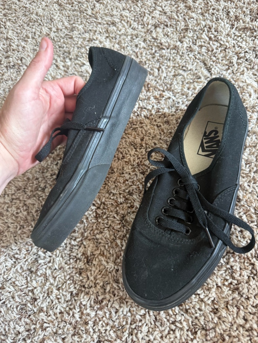 Vans Black Low-Top Canvas Sneakers